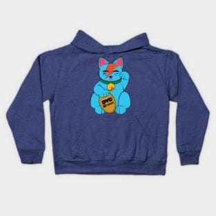 Maneki Neko - Lucky Cat - Blue Kids Hoodie